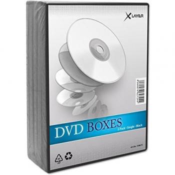 XLAYER 104635 Funda de DVD 1discos Negro funda para discos ópticos - Fundas para discos ópticos