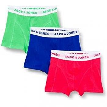 Jack & Jones JACNEON Solid Trunks 3 Pack JR Bxer, Rosa Diva. Detalles: Andean Toucan-Surf The Web, Tamaño de la Cintura:90 cm para Niños