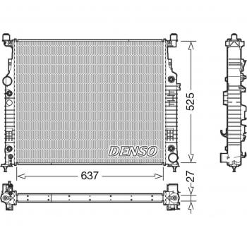 Radiador de refrigeración del motor DENSO DRM17056, 100% nuevo, fabricado con tecnología avanzada, diseño optimizado para máxima eficiencia térmica, compatible con múltiples modelos de vehículos, fácil instalación y alta durabilidad