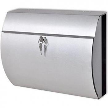 vidaXL Buzón alargado portaperiodicos correos carta de acero inoxidable