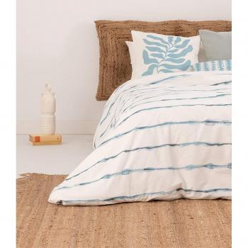 Funda nórdica de algodón popelín 400 hilos cama 90 Vera azul (260x240 cm)