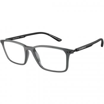 Emporio Armani EA3237F Asian Fit 6106 Armazones para Hombre Cristal, Lentes Recetadas Para Hombre Transparentes, Gafas Recetadas para Hombre Cristal
