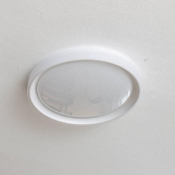 Plafón LED Faustina de Lindby, blanco, moderno, hecho de plástico, para salón y comedor, 1 llama