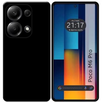 Funda Silicona Gel TPU Negra compatible con Xiaomi Poco M6 Pro 4G
