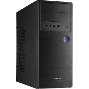 Tacens 2ALUM - Caja de ordenador, USB 2.0 y audio frontal, ventilador 80 mm , color negro