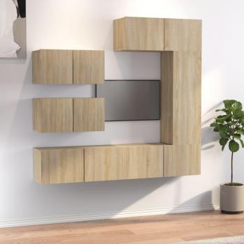 Set de muebles de TV 6 piezas madera contrachapada roble sonoma 80 x 30 x 30 cm