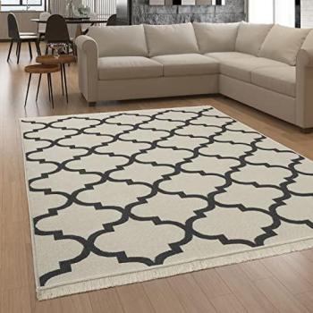 Alfombra Lavable para Salón 80x250 cm, Diseño Nórdico Boho, Color Antracita 3