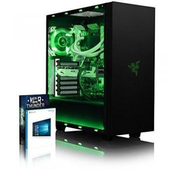 VIBOX Voxel GM550-292 - 3,6GHz Intel i5 Quad Core CPU, GPU GTX 1050, Avanzado, Ordenador de sobremesa Gaming con enfriador por agua paquete con juegos 2, con unidad central, Windows 10, Iluminaciàn interna verde