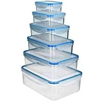 Juego Recipientes Cierres Hermeticos Plastico Rectangulares