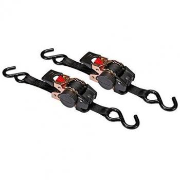 Juego de 2 x cinta de amarre con trinquete - 300 kg - 3 m x 25 mm
