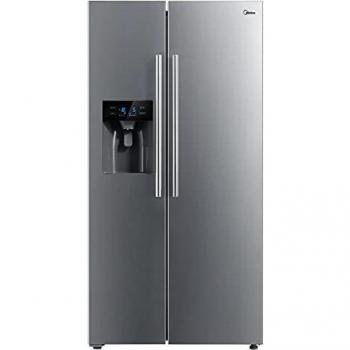 Midea MERS508FGE02 Frigorífico Americano con Dispensador de Agua y Hielo, Acero Inoxidable