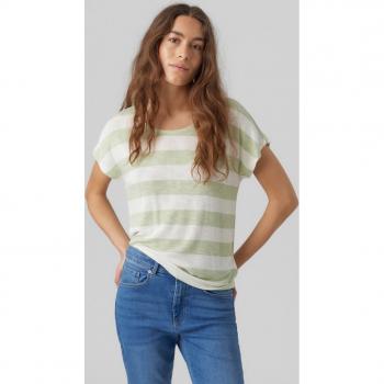 Camiseta básica de mujer manga corta Vero Moda 10284474-VERDECLARO