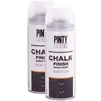 PINTYPLUS CHALK 799 Pintura Spray a la Tiza 520cc Negro Plomo CK799, 2 unidades, Estándar
