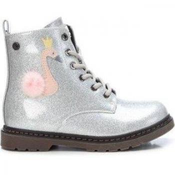 Xti Kids Botines Niña 150662 Plateado/Burdeos con Cierre de Cremallera