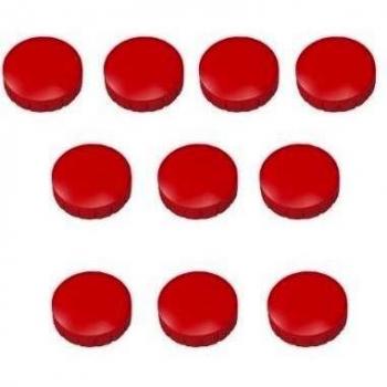FaxLand - Juego de imanes redondos para pizarras magnéticas, neveras y pizarras electrónicas, 24 mm, 30 unidades, color negro, rojo