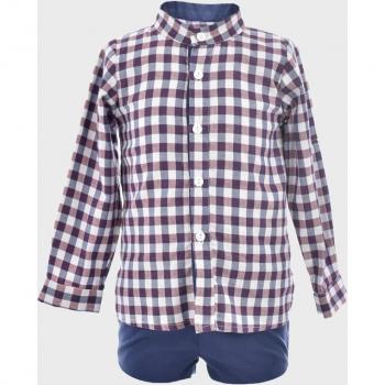 Conjunto de bebé niño de camisa y pantalón azul
