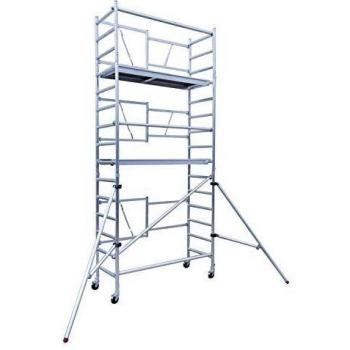 Andamio Aluminio 5.7 m altura de trabajo plegable con estabilizadores
