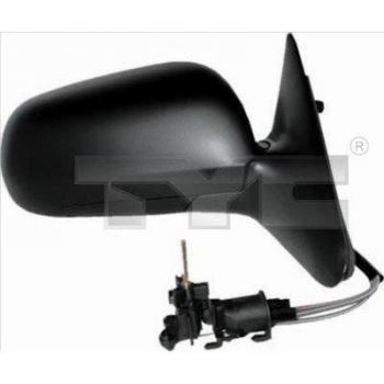 Espejo retrovisor TYC 332-0010 con carcasa negra, ajuste manual, vidrio convexo y diseño OEM