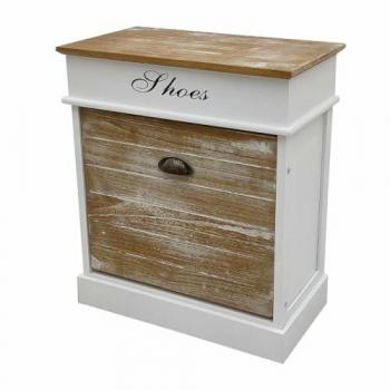 Zapatero de Madera Blanco con 1 Cajón 50 x 28 x 58 cm