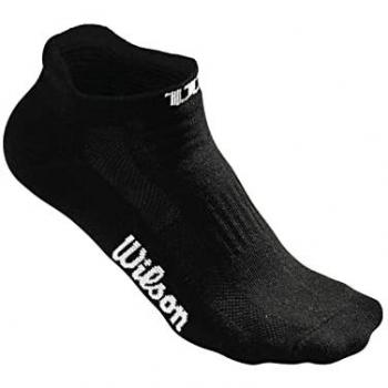 Wilson No Show Calcetines de Tenis Negro, Talla 36 2/3 a 43 1/3, Paquete de 3 pares, para mujer, diseño sin mostrar con comodidad y ajuste óptimo