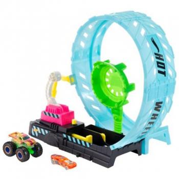 Hot Wheels Monster Trucks Glow Reto looping extremo Pista de coches
