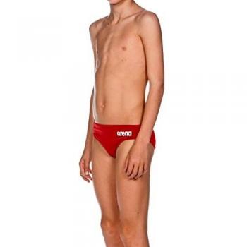 ARENA B Solid Brief Jr Slip de Entrenamiento, Niños, Rojo/Blanco, 10-11 años