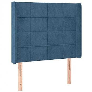 Cabecero LED Terciopelo Azul Oscuro 93x16x118/128 cm