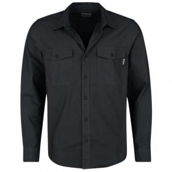 Camisa de Manga Larga Vintage Industries Boston para Hombre - Color Negro - Tallas S a 3XL - 100% Algodón - Corte Regular