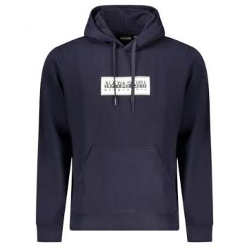 Napapijri Men's Hooded Sweatshirt Box Logo Navy Blue XL