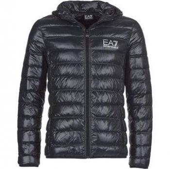 Emporio Armani EA7 ANDOURALO Men's Down Jacket, Black, Size: XXL, Features: Elastic Cuffs, Hooded Design