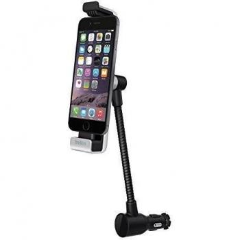 Belkin F8J132bt - Soporte para coche de carga y navegación para Apple iPhone 5/5s/6, negro y plateado