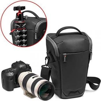 Manfrotto MB MA2-H-L Advanced² - Funda, tamaño L, para cámaras DSLR y sin Espejo con Objetivo Largo, con Correa para Hombro extraíble, Enganche para trípode, Tela revestida