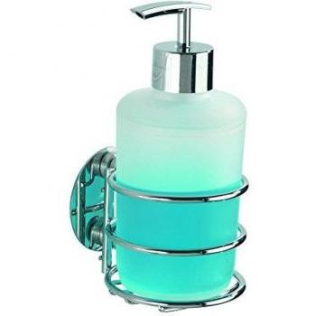 Wenko Turbo-Loc Dosificador Jabón, Acero, Plateado, 9x7.5x16.5 cm