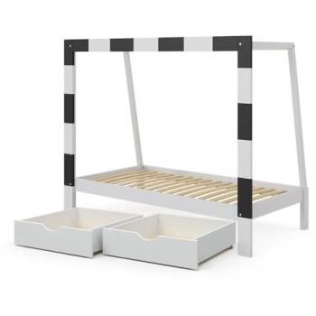 Cama Infantil Fútbol, Blanco, 178 x 142.5 cm con Cajón, Vitalispa