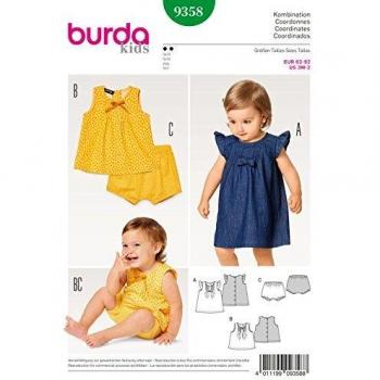 BURDA Patrón de costura para vestido y blusa, talla 2 - 2 9358