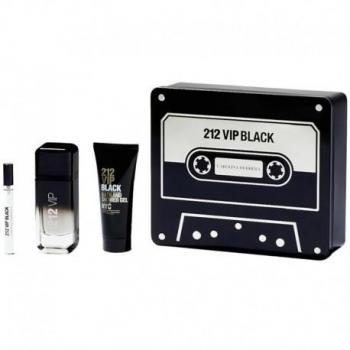 Carolina Herrera 212 VIP Black Eau de Parfum Gift Set - Includes 100 ml EDP Spray, 10 ml EDP Travel Spray, and 100 ml Shower Gel