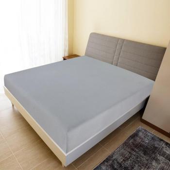 Sábanas bajeras jersey 2 piezas gris 140x200 cm algodón