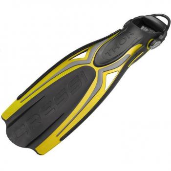 Aletas de Buceo Cressi Thor EBS Amarillo XS/S con tacón abierto, diseño ergonómico, material ligero y duradero, alta eficiencia en el agua, fácil ajuste y comodidad