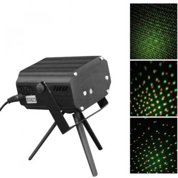 Proyector Láser de Patrones con Puntos de Colores Rojo y Verde para Uso en Interiores, Alcance de 5 Metros