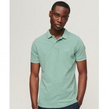 Superdry Vintage Destroyed Casual Polo Shirt - Fresh Mint - XXL