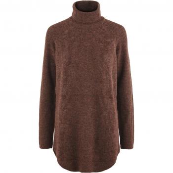 Pullover largo mujer Pieces Ellen color Chicory Coffee
