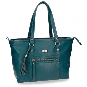 Pepe Jeans Croc Bolso Bandolera, 42 cm, 16.7 litros, Verde