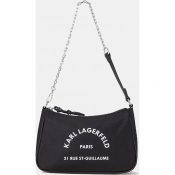 Karl Lagerfeld Black Logo Detail Women's Shoulder Bag