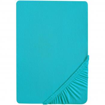 Biberna 2744/261/040 - Sábana bajera ajustable elástica, franela 100% algodón, ultrasuave e extensible, para una cama individual de 90 x 190 cm, hasta 100 x 200 cm, color turquesa