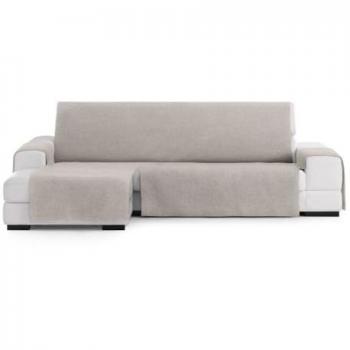 Funda para Sofá Valeria Crudo - Eysa - 100 x 110 x 240 cm - Chaise longue izquierda - Color gris claro - Material lino