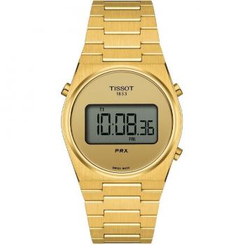 Tissot PRX Digital 35mm Unisex Watch Black PVD Yellow Gold