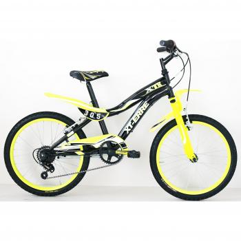 Frejus CTB BAMBINO 20 - Bicicleta de montaña para niño, 6 velocidades, cuadro acero, Negro/Amarillo