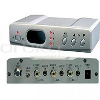Tecatel MOD-ILL3UD - Modulador doméstico UHF Display 3 entradas, Color Gris