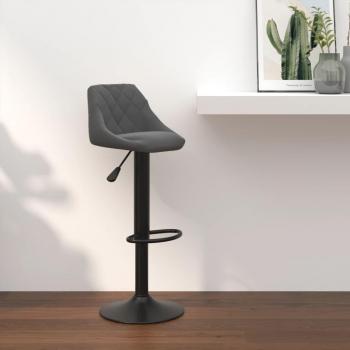 Taburete de cocina de terciopelo gris oscuro vidaXL, diseño elegante y moderno, tapizado en terciopelo suave al tacto, estructura robusta de metal, altura regulable, base antideslizante para mayor estabilidad