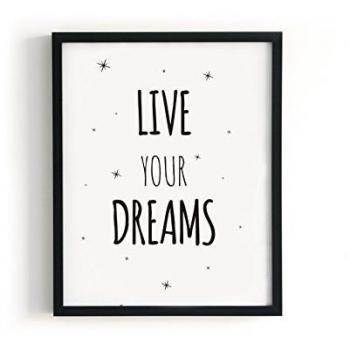 Kenay Home Lámina Dreams, Papel, Blanco y Negro, A3